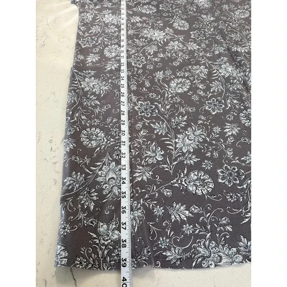 Pure Jill J Jill Easy Knit Two Pocket Dress Floral Cotton Coastal Large - Picture 7 of 9